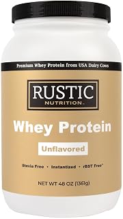 Premium Whey Protein Powder, USA-Sourced, No RBST/RBGH, No Stevia or Sucralose, Instantized, Non-GMO, Soy & Gluten Free (Unflavored, 48 Oz) - Amazon product rated Grade A