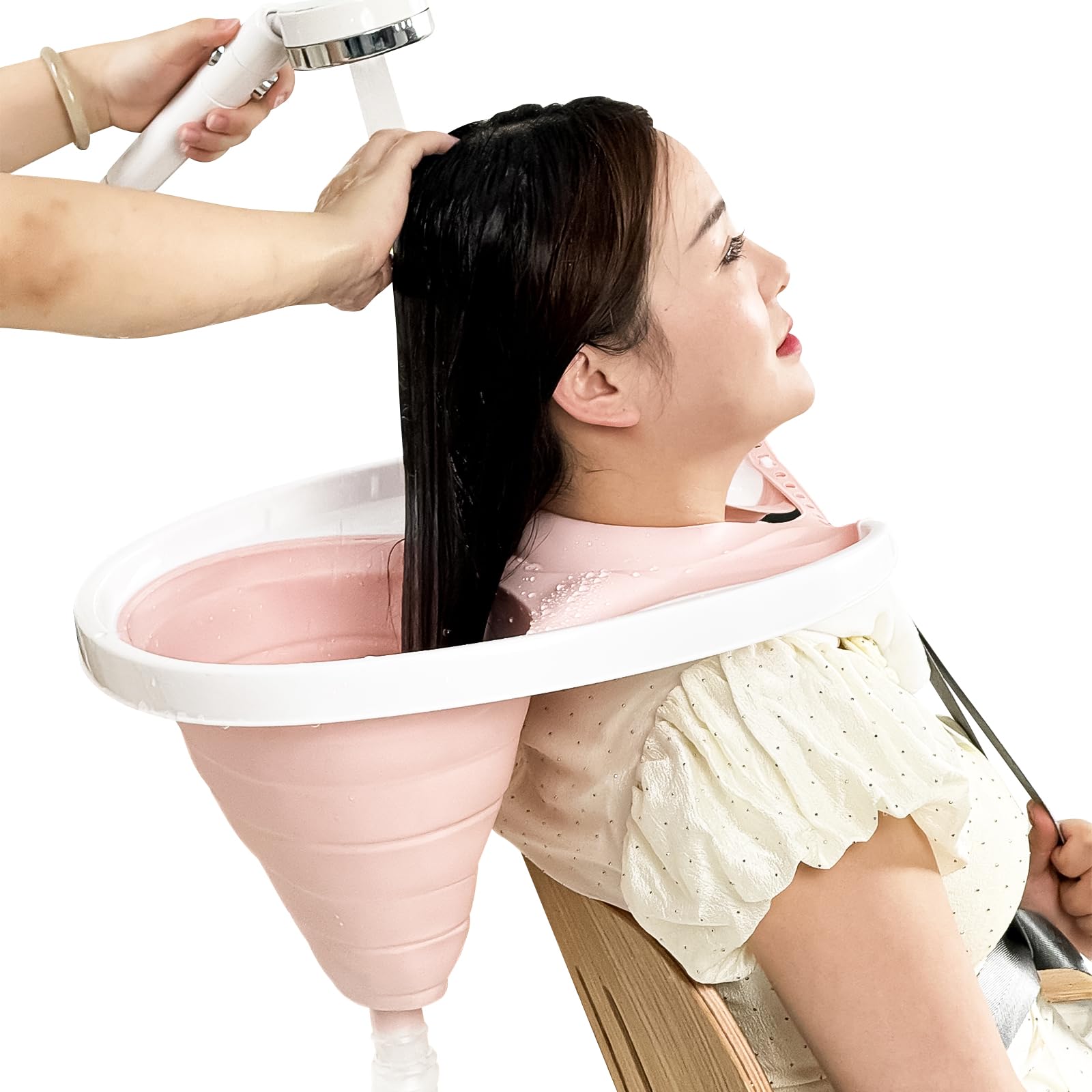 Lavandino Portatile Pieghevole per Lavare i Capelli - Lavandino TPE Mobile per Salone di Parrucchiere per Lavare i Capelli - Adatto per Donne Incinte, Disabili, Anziani, Anziani