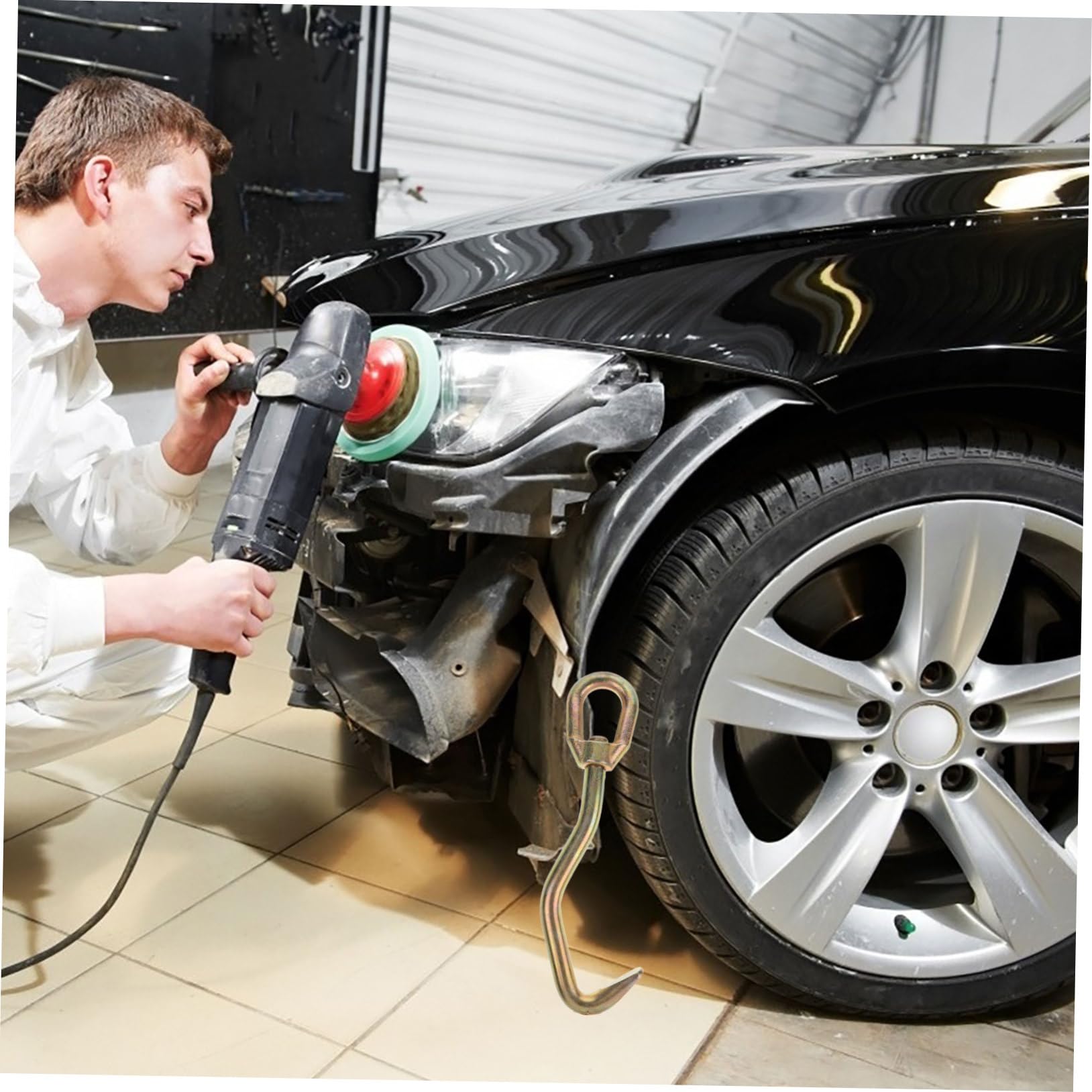 Gancio per Carrozzeria Estrattore di Ammaccature in Metallo Resistente Meccanismo di Fissaggio Stabile, Strumento per Riparazione Lamiere Auto Professionale per Officine e Carrozzieri