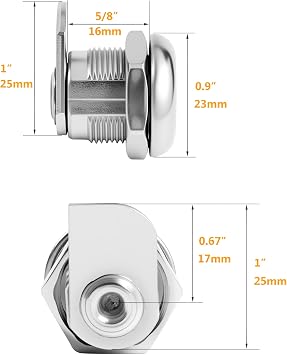 WOOCH Truck Tool Box Lock with Keys, 5/8 Replacement Pickup Toolbox Lock Cylinder for Latch - Compatible with UWS, Dee Zee, Delta, Weatherguard, Kobalt, Better Built Toolboxes (1 Pack)