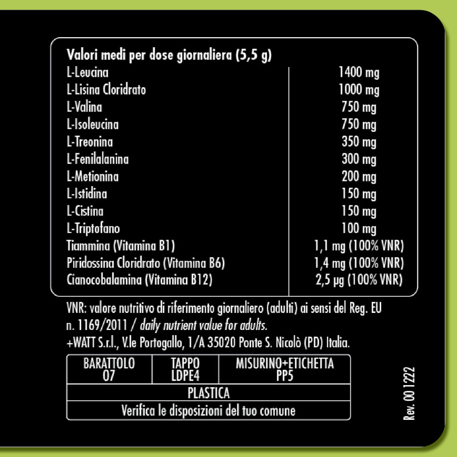 Aminoacidi Essenziali+ Polvere - Per Stimolare la Massa Muscolare e Affrontare Allenamenti intensi- Gusto Tropical 300 g