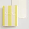 Minted Thank You Cards Pack, Set of 10, Folded Thank You Cards With Envelopes, Blank Card, Yellow & Beige Striped Design, for Showers, Weddings & More, Luxurious Paper, Designed by Independent Artists