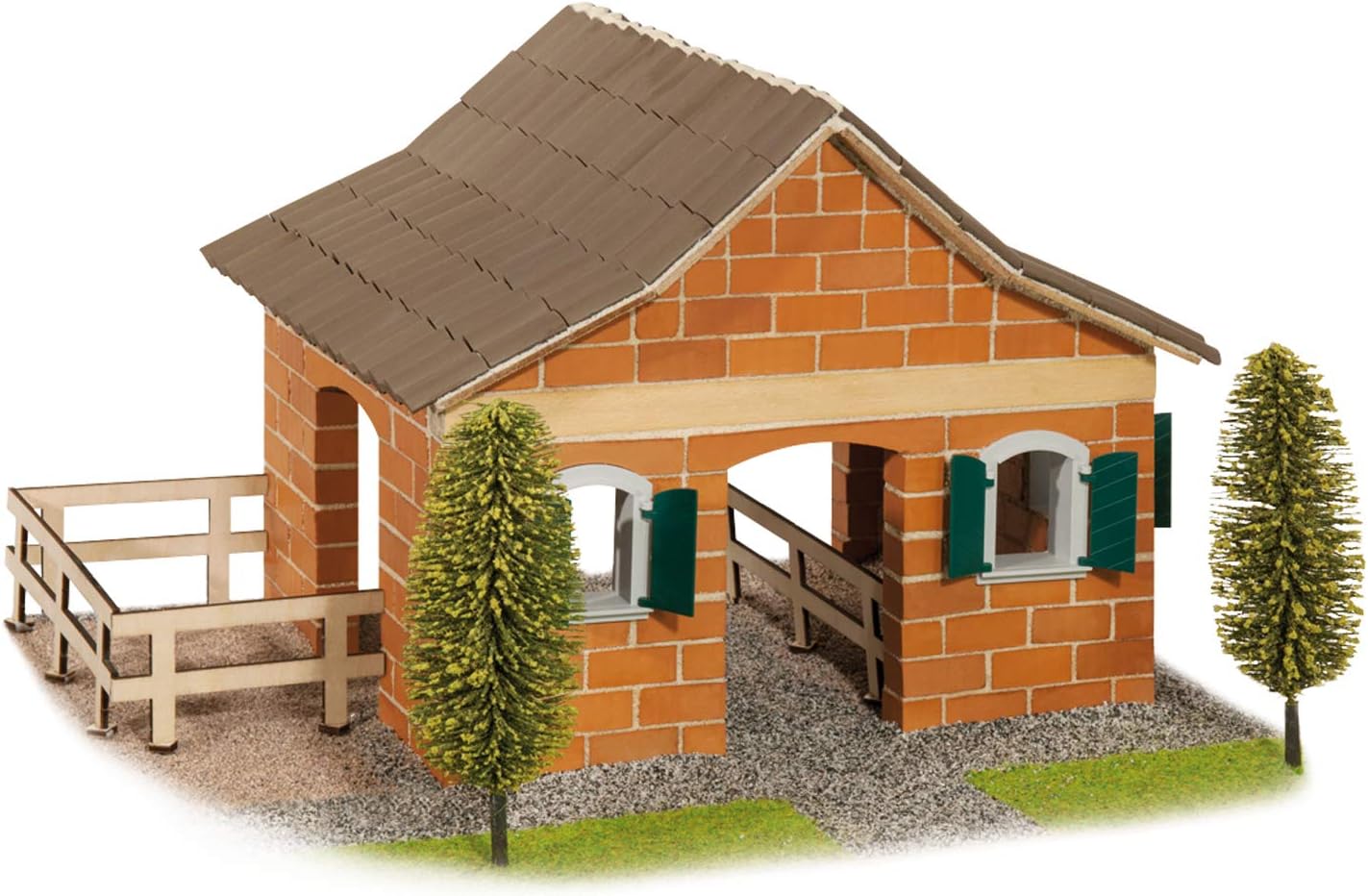 70% Off Discount Teifoc Big Horse Stable Brick Construction Set and Educational Toy - Intro to Engineering and STEM Learning, Terra Cotta