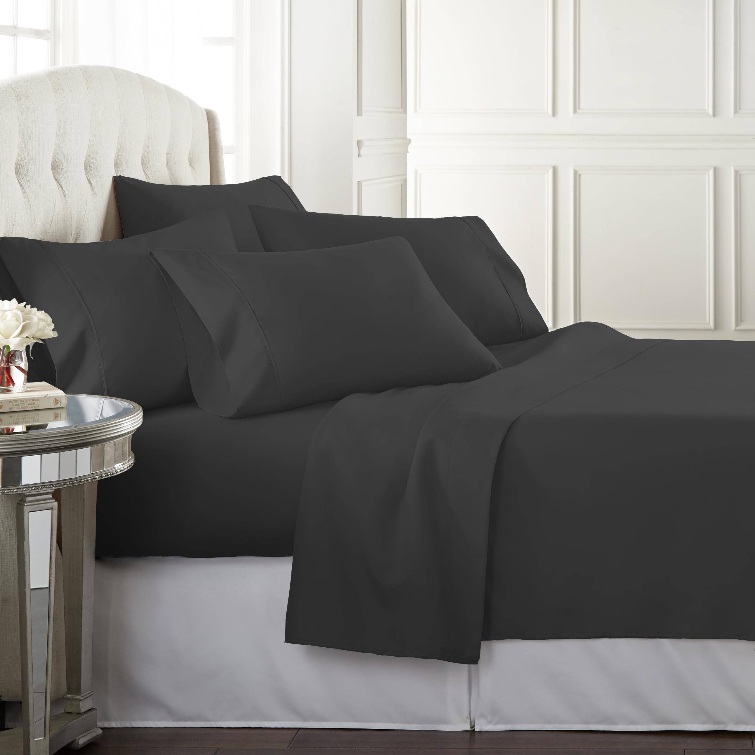 Danjor Linens queen sheet set folded on a bed | Mubboo