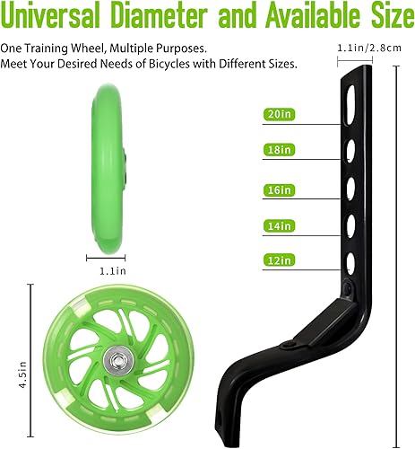 Miniatura 4 de Ruedas de entrenamiento para bicicleta, rueda de silencio de flash más fuerte, estabilizador ajustable adecuado para bicicleta de una sola velocidad