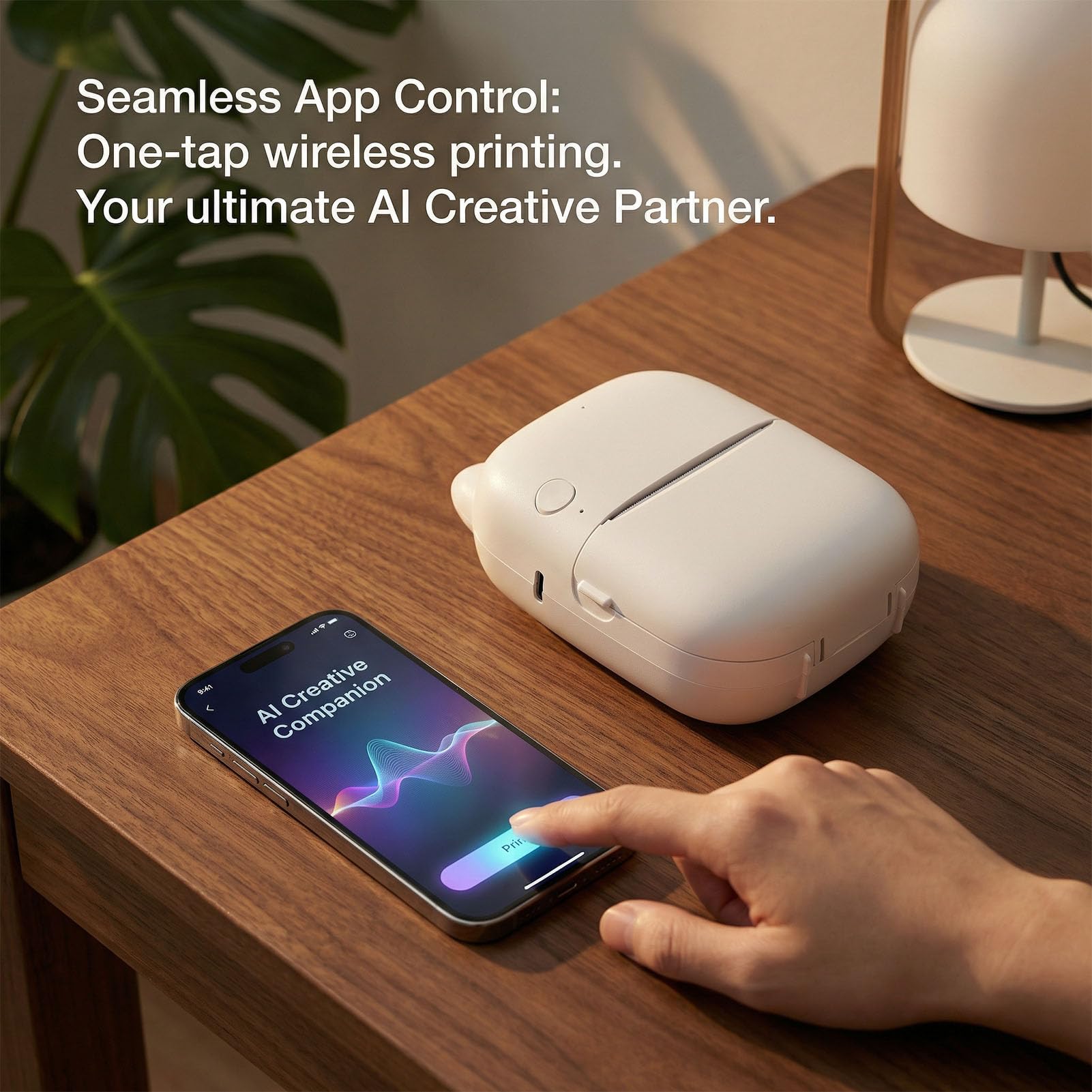 Stampante Vocale AI per Bambini, Cordless Portatile per la Casa