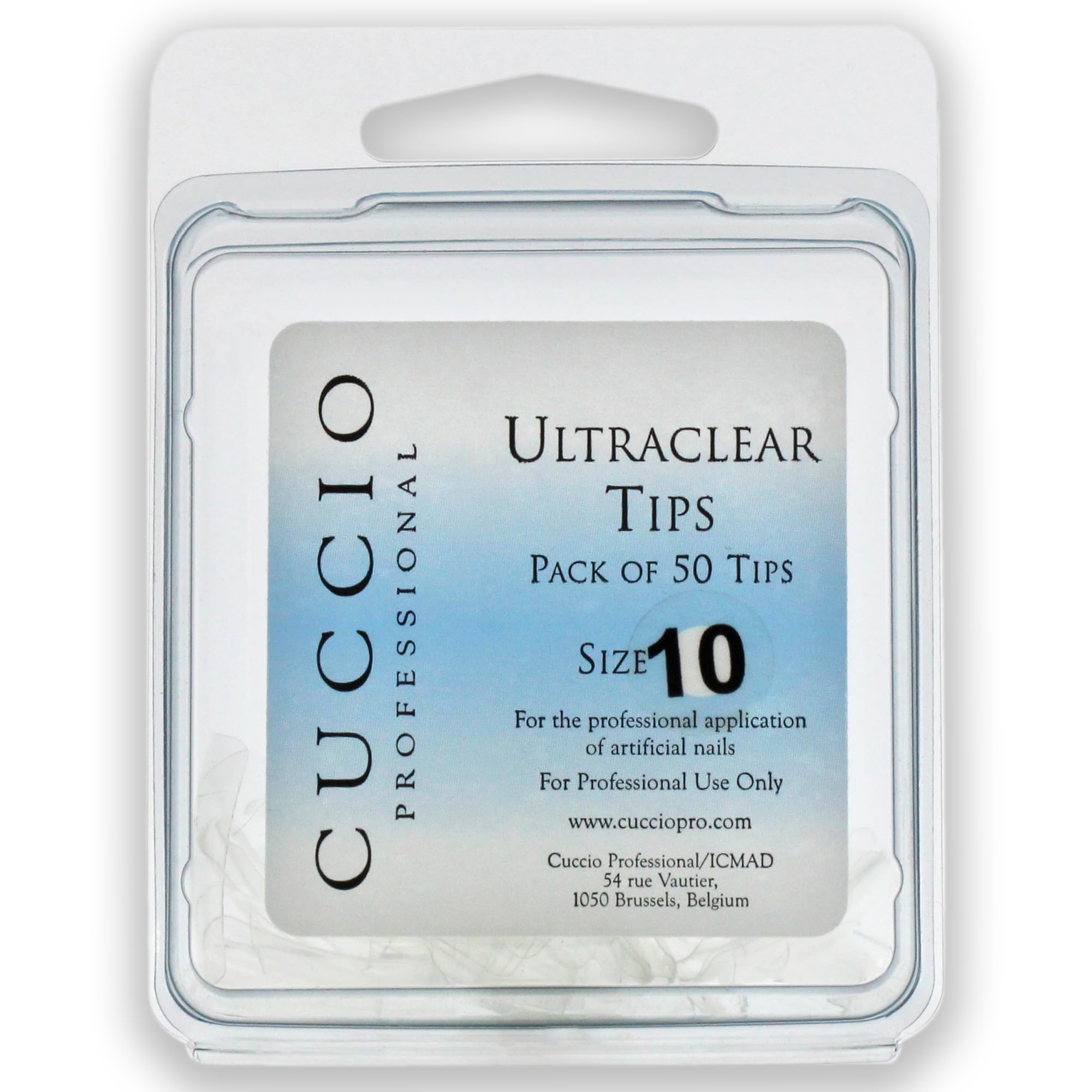 Cuccio Pro - Ultraclear Tips - 10 - for Women - Acrylic Nails - 50 Pc