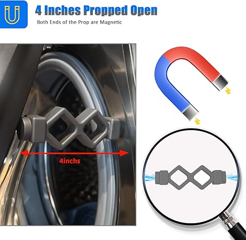 Miniatura 6 de Magoog - Soporte para puerta de lavadora de carga frontal, mantiene la puerta de la lavadora de carga frontal abierta y seca para evitar la humedad,