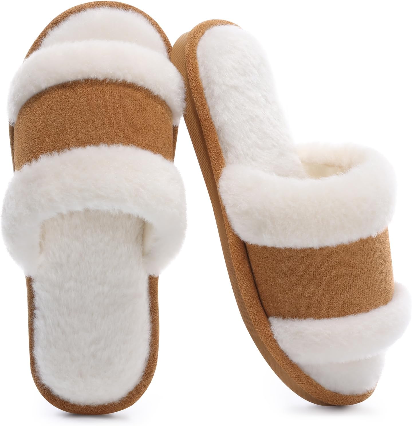 SHIBEVER Women's Slippers - Comfy Open Toe Design