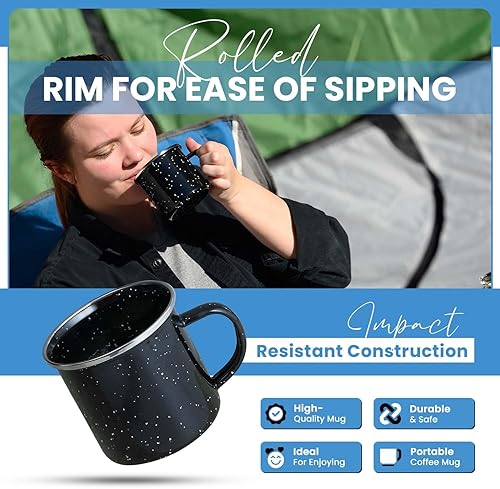 Miniatura 2 de Toughty Percolador de café esmaltado, cafetera para estufa para campamento, fuego abierto, parrilla o estufa, cafetera vintage, percolador de metal