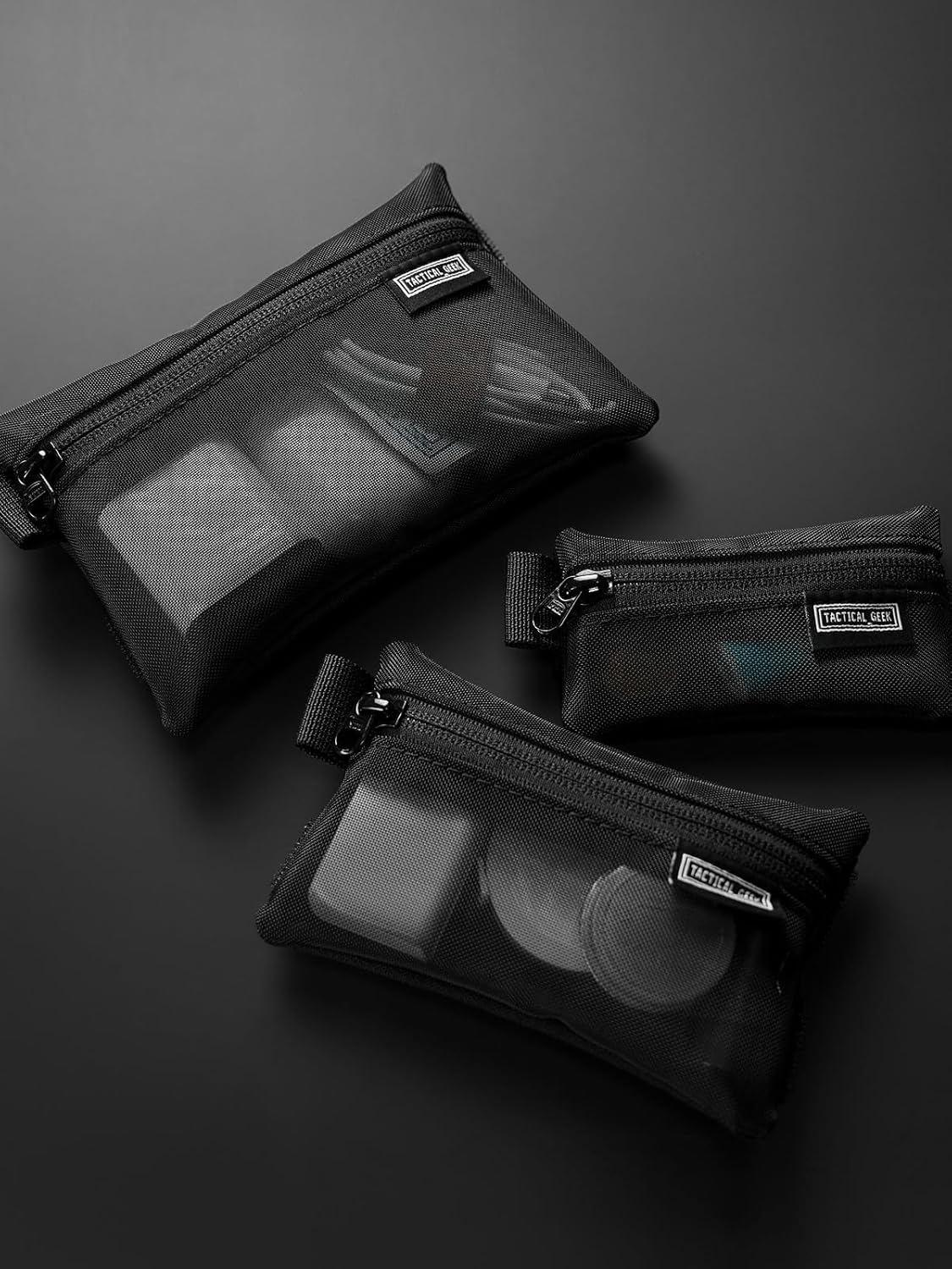 TACTICAL_GEEK Storage A5 EDC Storage Pouch Set, Molle EDC Gadget Pouch, Multi-Functional Utility Small Tool Pocket, Small Organizer for Daily Carry (Transparent Black) - Image 6