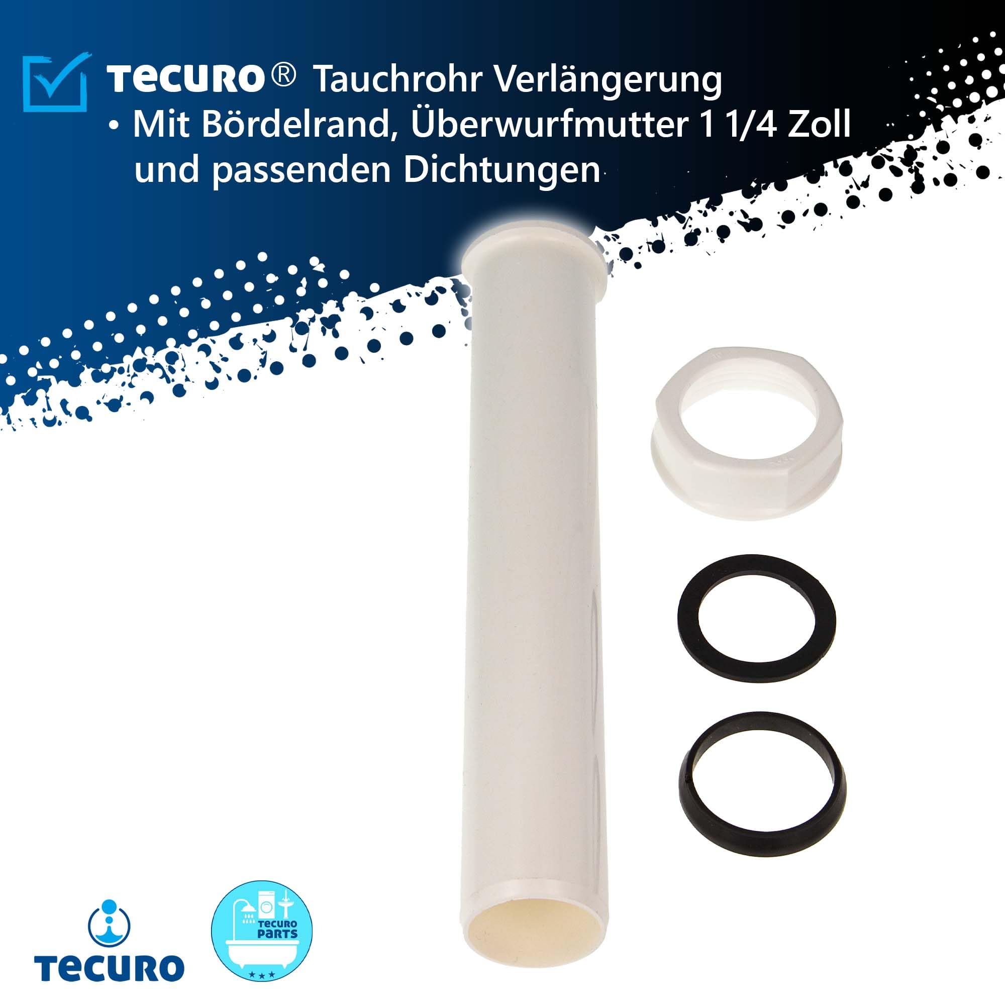 Tubo di regolazione in tecuro prolunga 200 mm per sifone