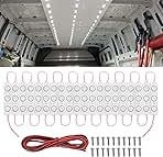 Nilight 60Leds Van Interior Light Kits 12V White Led Ceiling Lighting Kit for Truck Van RV Boats Caravans Trailers Lorries Transit 20 Modules (TL-39)