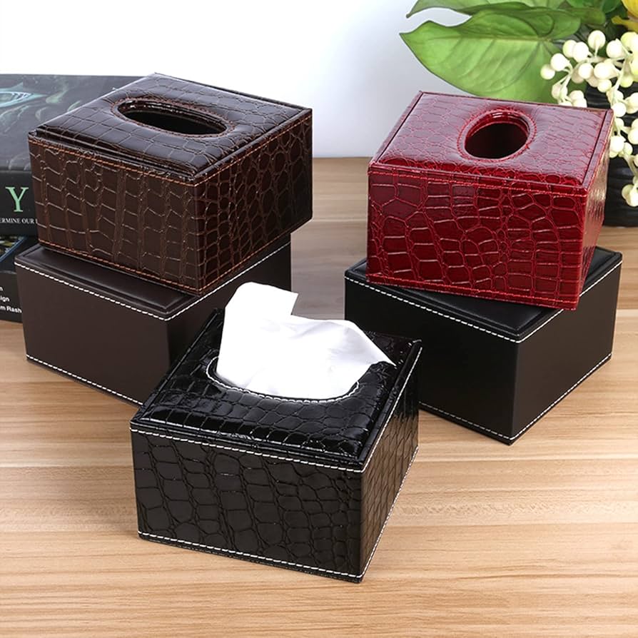 Amazon｜テッシュボックス テッシュ箱 正方形 北欧 PUレザー 車