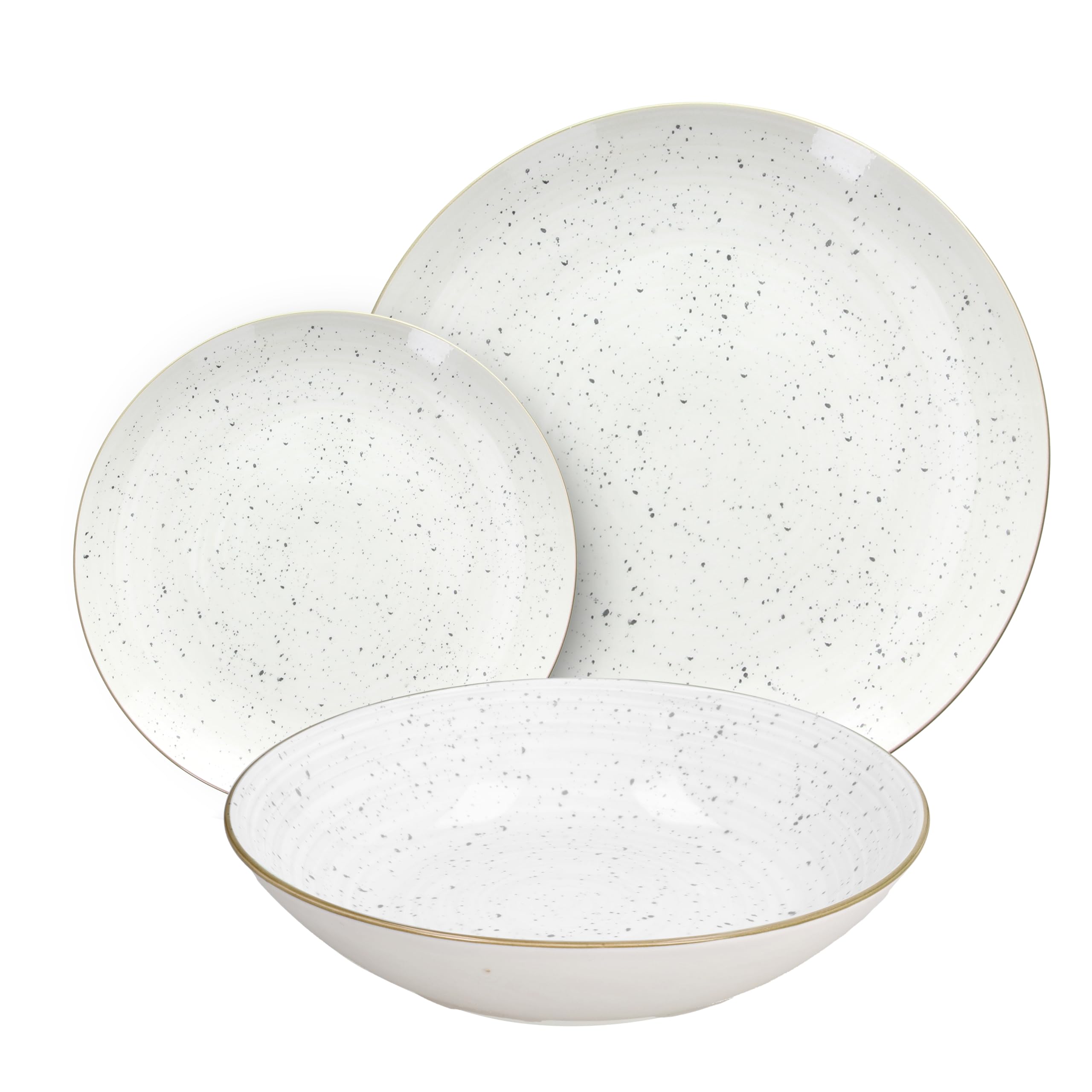 Tognana Pepper Bamboo, Service de vaisselle 18 pièces pour 6 personnes, Porcelaine, Blanc
