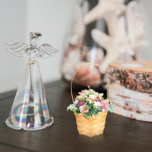 Miniatura 2 de MAGICLULU Mini cestas tejidas con asas, 10 unidades, canasta tejida de Pascua en miniatura, estilo pastoral, cesta de almacenamiento para casa de