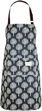 Lanzn PVC Apron Kitchen Apron Waterproof Vinyl Cooking Aprons with Pockets Wipe Clean Aprons Chefs Apron Wipeable Plastic Apron Navy Oil Cloth Apron Pinafore Apron for Adult Dishwashing