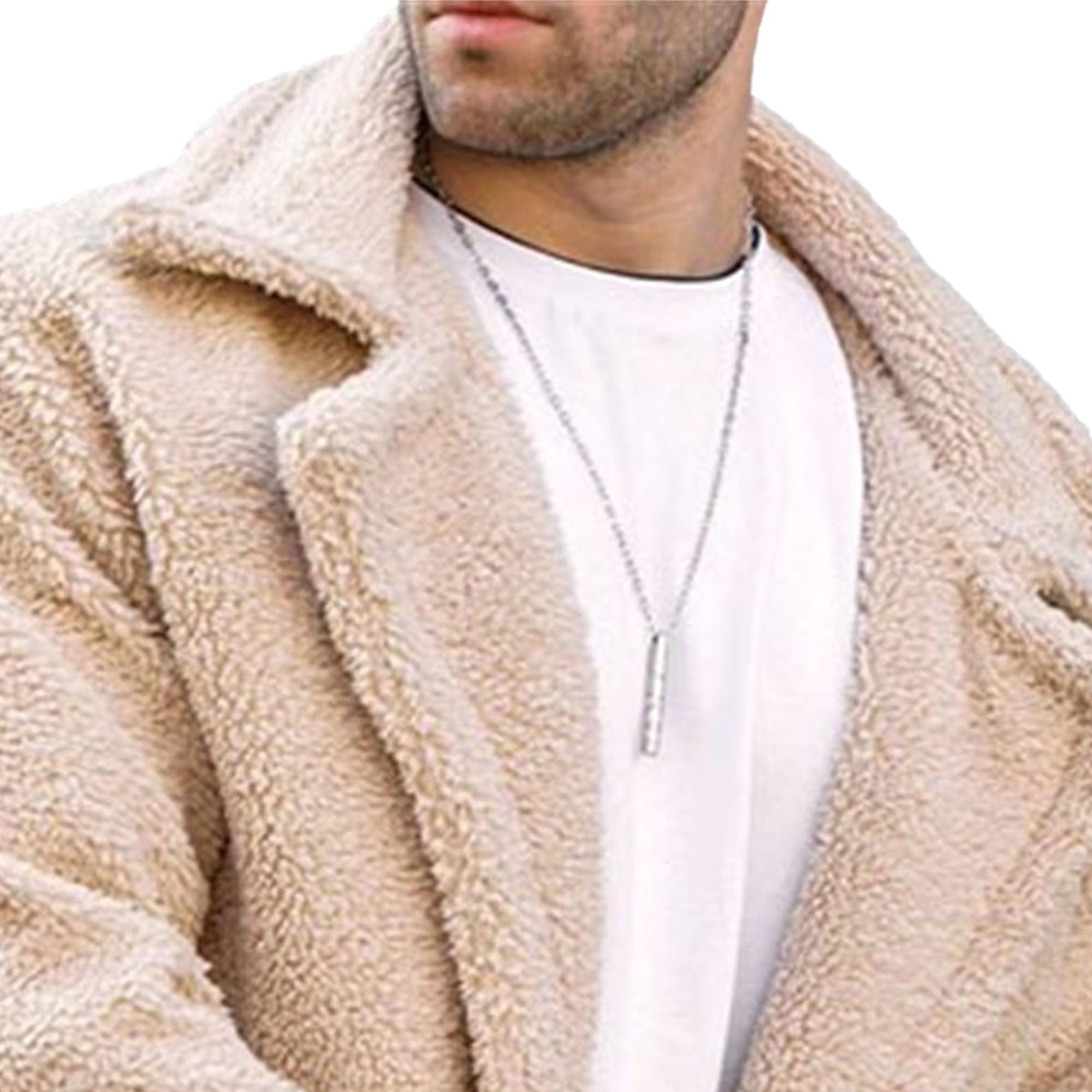 Cappotto lungo da uomo con risvolto tacca aperto sul davanti cappotto