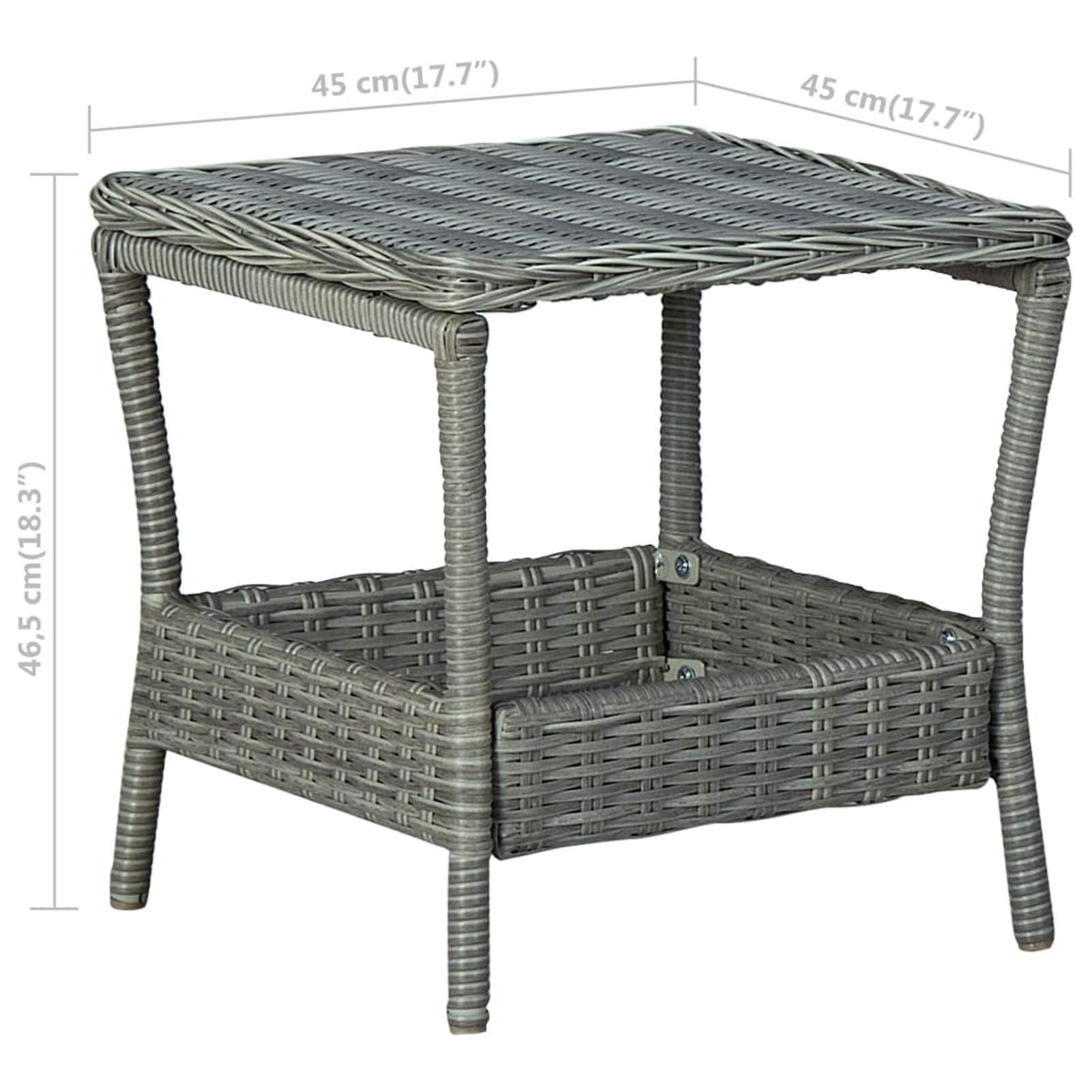 Tavolo Da Giardino Grigio Chiaro 45x45x46,5 Cm In Polyrattan, Tavolo Da Pranzo Da Giardino, Tavolo Da Giardino Per Barbecue, Tavolo Da Bistrot, Tavolo Da Patio, Tavolo Da Picnic, Tavolo Da Esterno, Ta