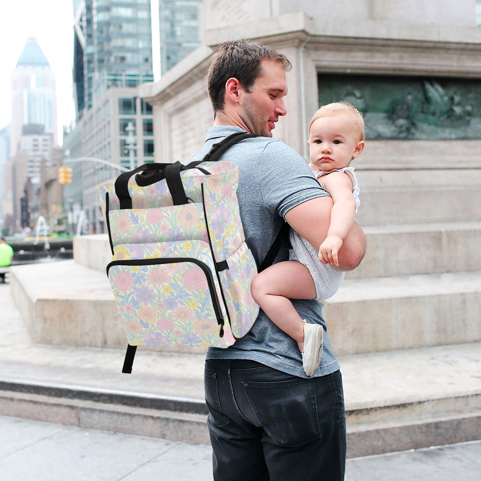 Grande borsa per pannolini, unisex, da viaggio, graziosa, elegante, motivo
