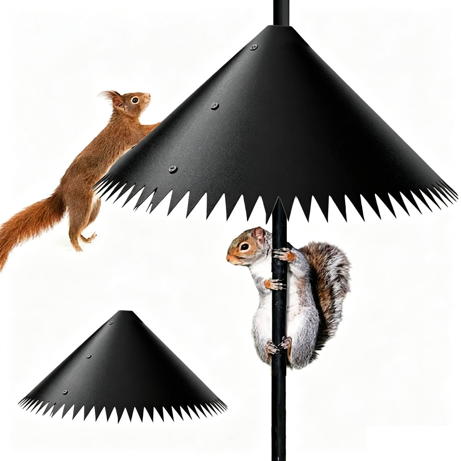Metal Squirrel Baffle for Bird Feeder Pole, Squirrel Baffle for Bird Feeder Pole, for Shepherd's Hook (14in)