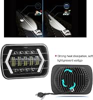 Akozon 300W LED Első Fényszóró - 7 Hüvelykes Négyzet Alakú Vízálló Autólámpa Cherokee XJ, MR2, Celica és 240SX Modellekhez 8