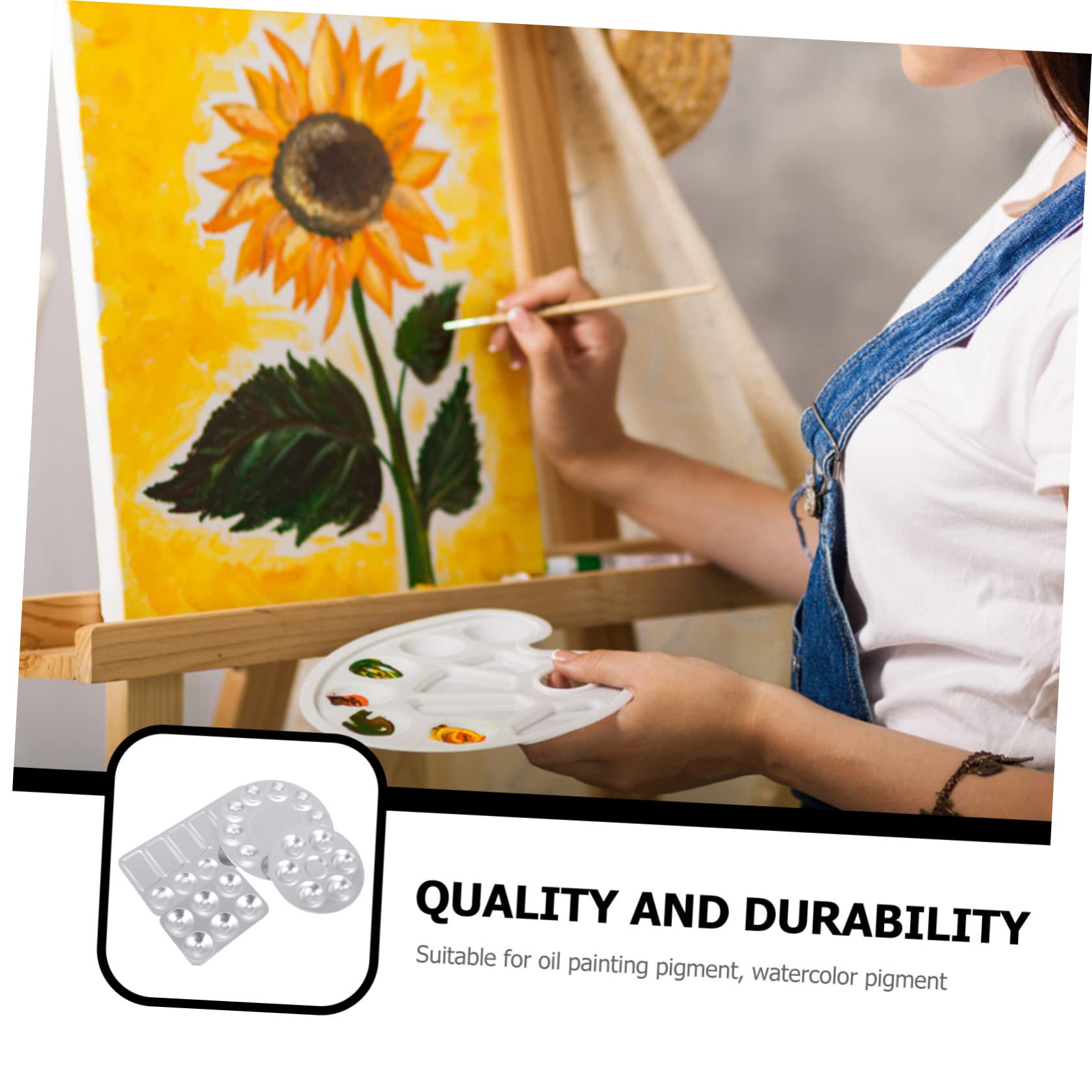 OSALADI 3 Series Bandejas De De Color De De Aluminio Set De Palets Para Artistas Para Y Pigmentos Accesorios De Manualidades De Limpiar Superficie Para Y 4 Piezas X 3