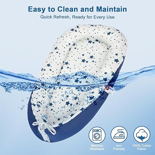 Miniatura 5 de Tumbona para bebé de 0 a 24 meses, almohadilla de apoyo portátil para bebés para el tiempo boca abajo y cambios de pañales, almohadilla de algodón