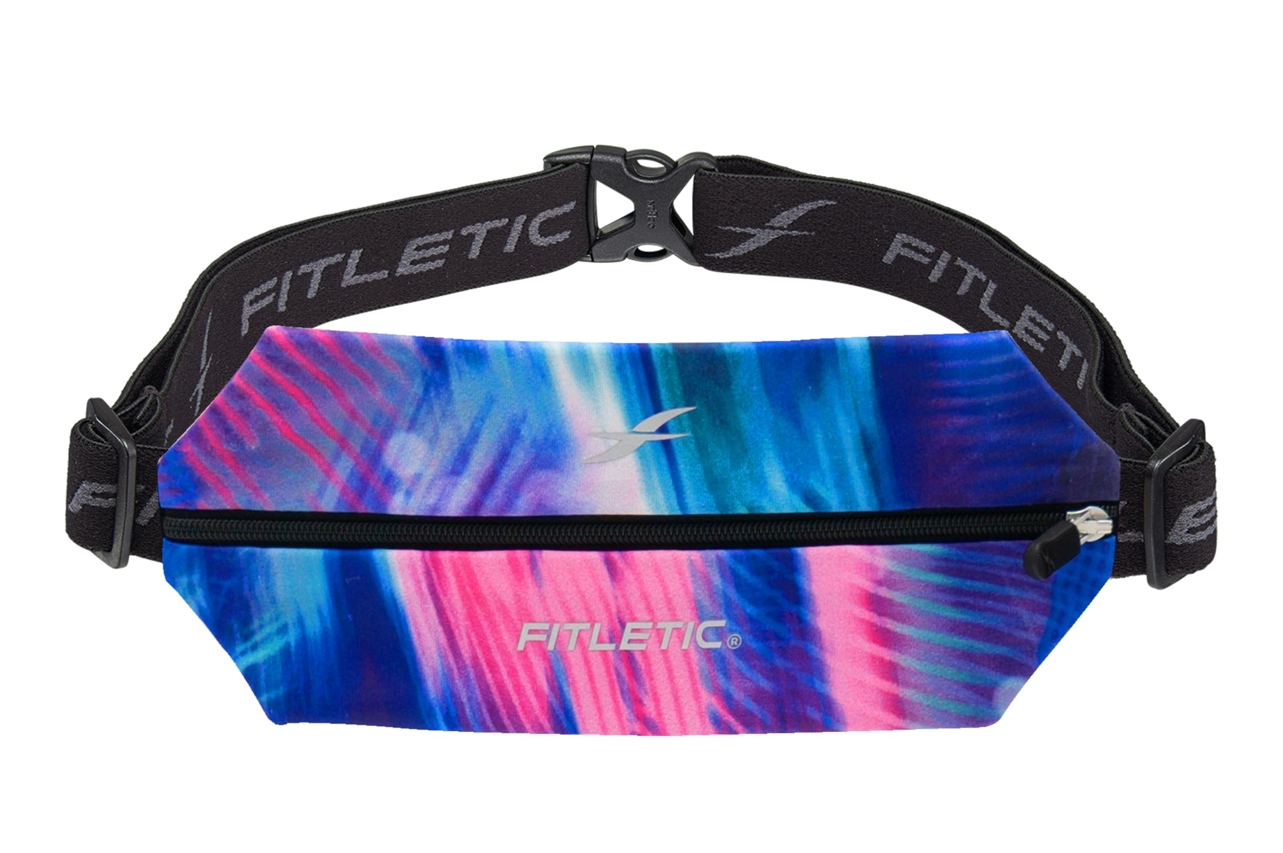 Fitletic Active Lifestyle Fanny Pack & Mini Sports Running Belt For Men & Women – Lightweight, Low Profile- Ultra-Soft Expandable Lycra Pouch - Fits All Phones – Inner Pocket, Flare, 24" - 55", Mini