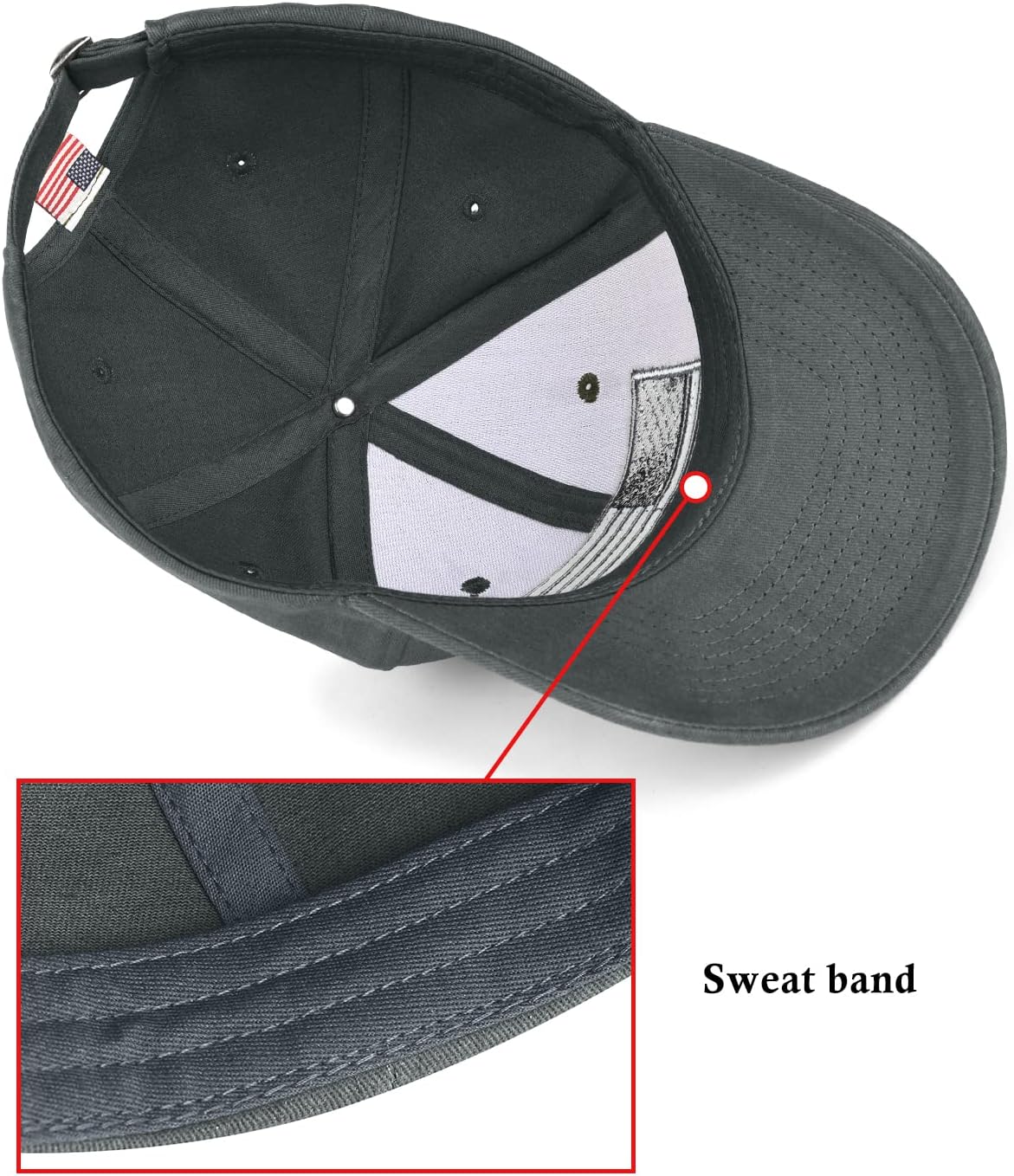 KIRAAT 3 Pack American Flag Baseball Cap Unisex,Low Profile USA Plain Dad Hat for Men&Women - Image 5