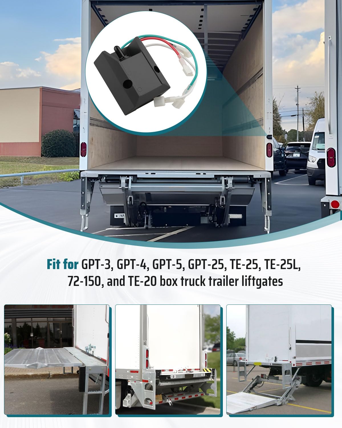 Lift Gate Switch 26495104 4-Wire Toggle Start Switch ON-Off-ON Universal Fit for Box Truck Trailer Liftgate GPT-25 GPT-3 GPT-4 GPT-5 TE-25 TE- 25L 72-150 TE-20 Replace 264951-04
