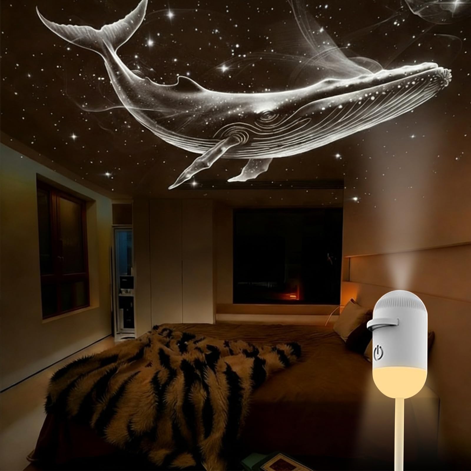 2 in 1 Galaxy Projector Night Light with 10 Projection Films,360° Rotating Starry Sky Projector,USB Galaxy Projector LED Lamp,HD Milky Way Mood Lighting for Bedroom Car,Nebula Ceiling Decor Gift