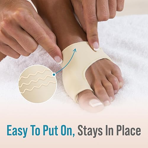 Miniatura 4 de Corrector de juanetes y manga para alivio de juanetes  Paquete de 2 almohadillas de gel Hallux Valgus Cover  Calcetines de dedo con cojines para