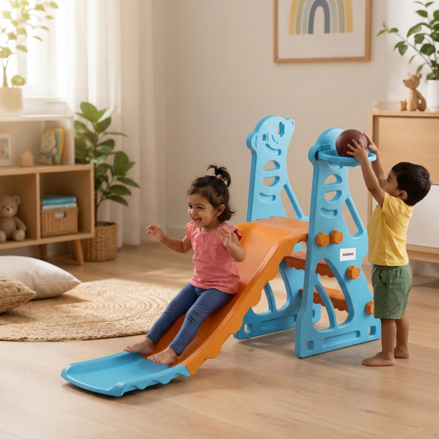 Solimo Penguin Slide Toy – Indoor Outdoor Basketball Fun