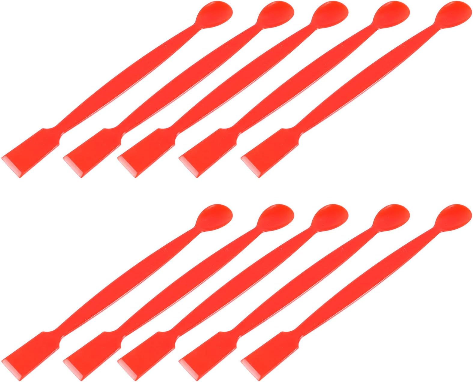 iplusmile 10pcs Plastic Lab Spoon Spatula Teaspoons Heavyweight Laboratory Sampling Spoon for Cosmetics Medicines Powder