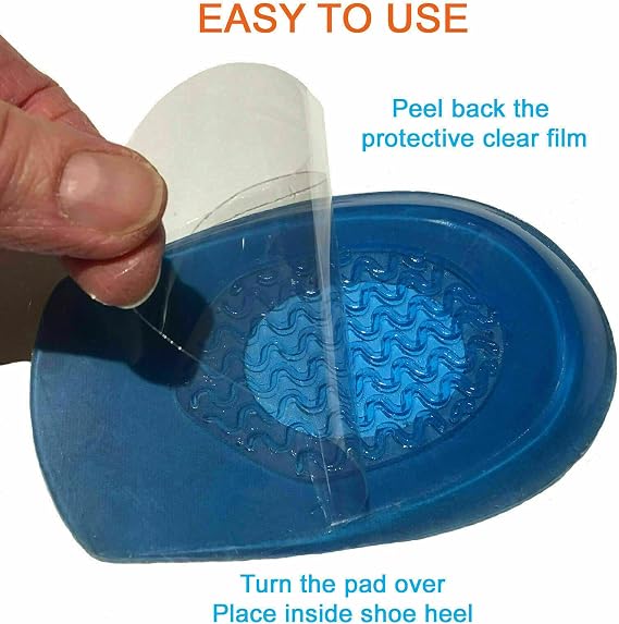 Heel Support Pads Orthotic Cushion Gel Cup for Sensitive Heels, Heel Spurs, Plantar Fasciitis, or Ankle Pain
