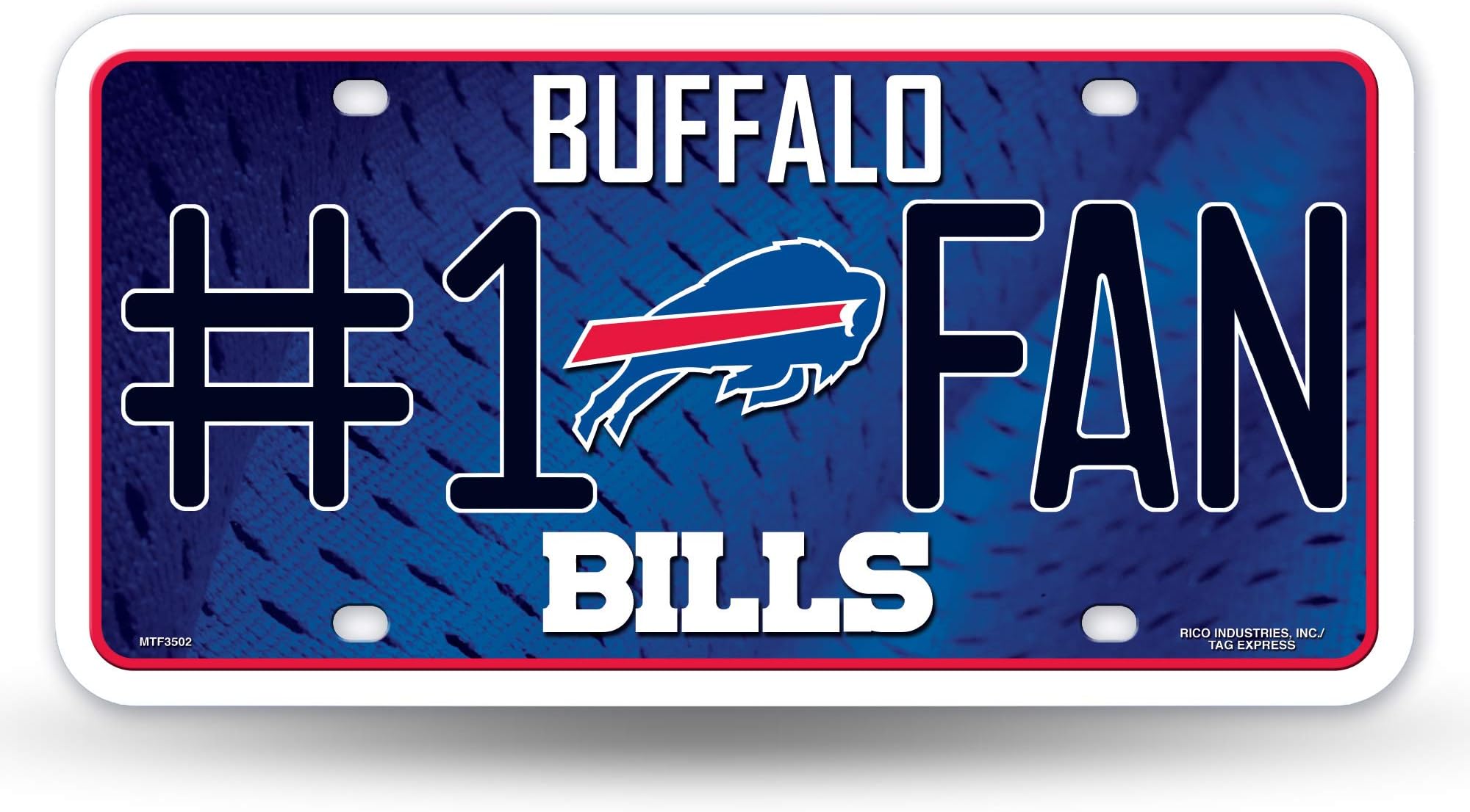 Rico Industries NFL Unisex-Adult #1 Fan Metal License Plate Tag