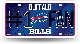 Rico Industries NFL Unisex-Adult #1 Fan Metal License Plate Tag