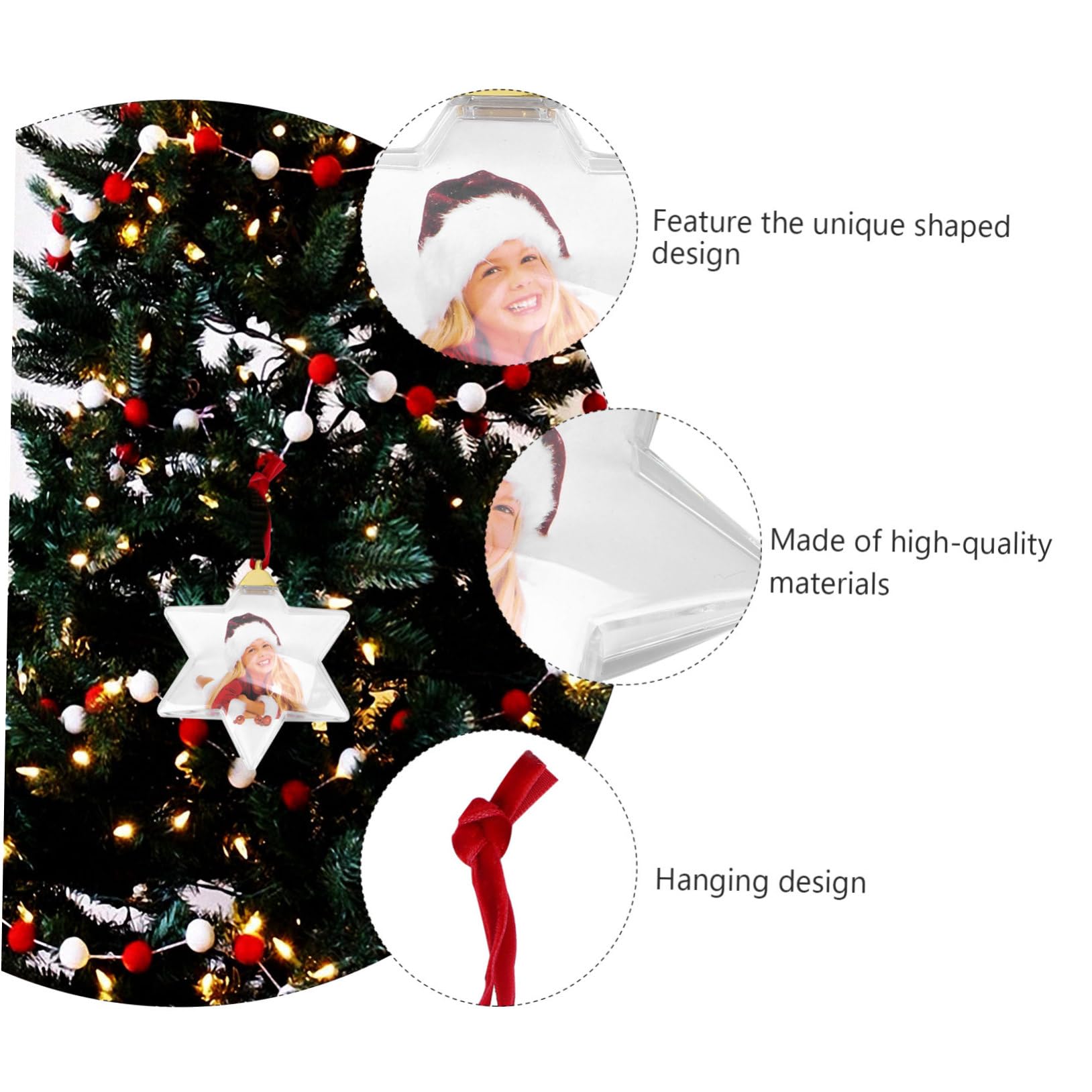 Ciieeo 2 Juegos De Marcos De Fotos Colgantes Adornos Navideños Decoración para Fotos De Fiesta Soporte para Fotos Colgante Creativo para Arte Decorativo 6-6 Piezas X 2