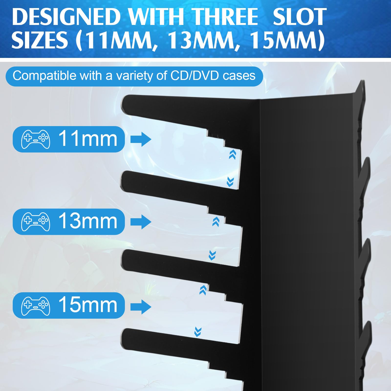 Custodia per videogiochi, in metallo resistente, supporto da parete, compatibile con DVD, organizer per videogiochi, accessori per videogiochi, contiene fino a 144 pezzi