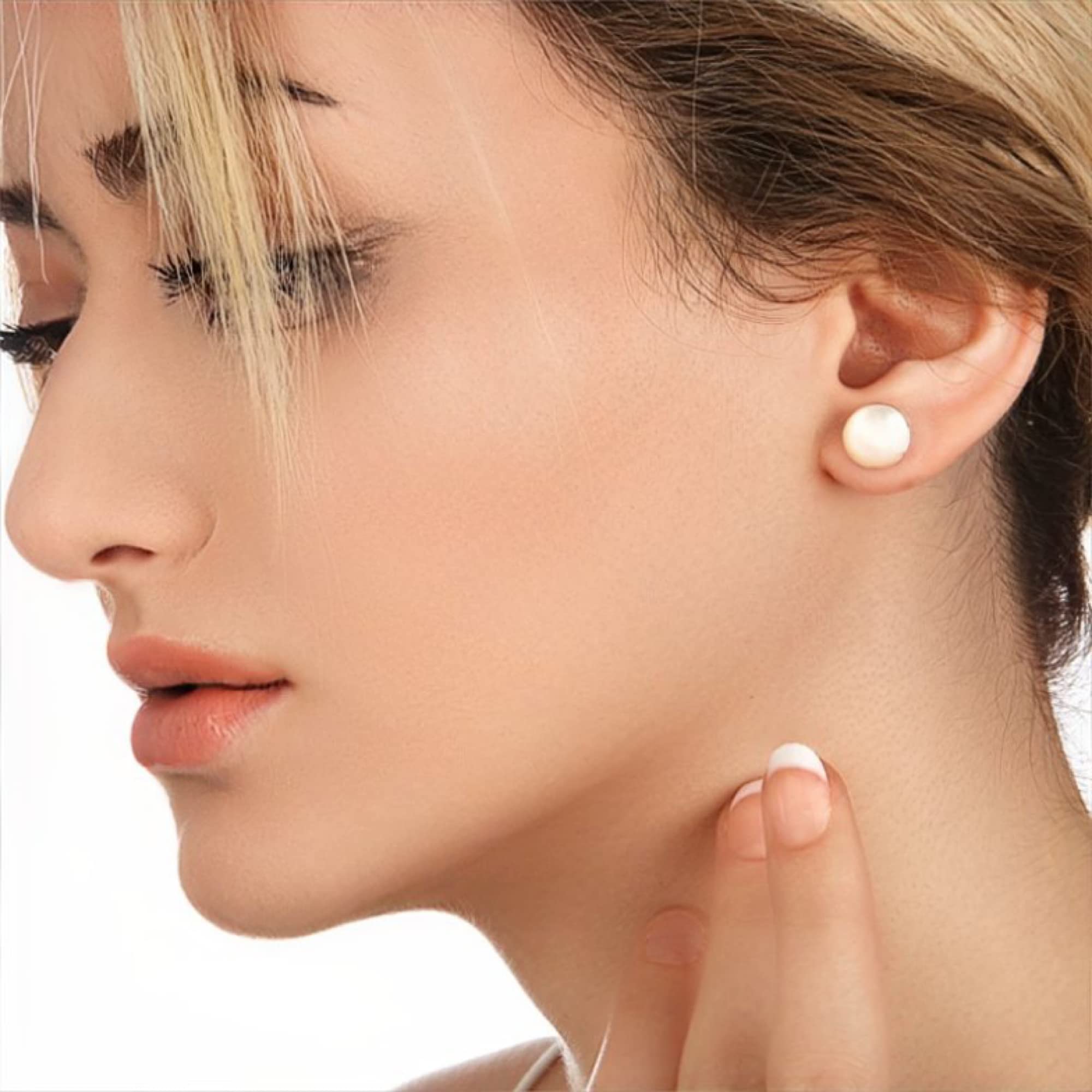 MadamLili | Perlmutt Ohrstecker aus 925 Sterling Silber | Runde Muschel Ohrringe | Muschelschmuck Damen | Geschenk für Frauen | Boho Schmuck | Nickelfrei & Allergikerfreundlich