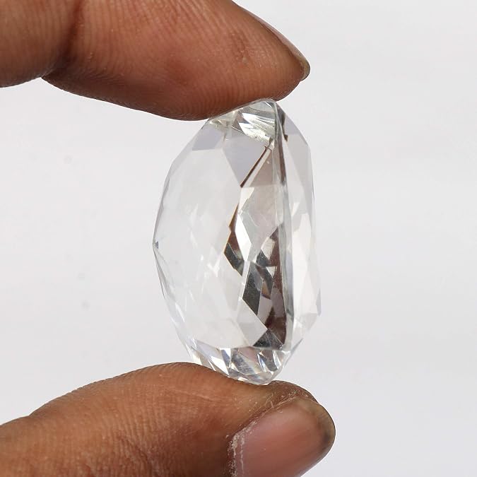 REAL-GEMS Loose Gemstones For Jewelry Making 63.70 Carat White Topaz Cushion Shaped Loose Gemstone Necklace For Women And Men