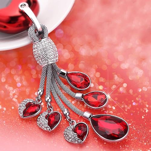 Miniatura 6 de RAYHOO - Llavero de cristal en forma de corazón para niñas, mujeres, mujeres, llavero