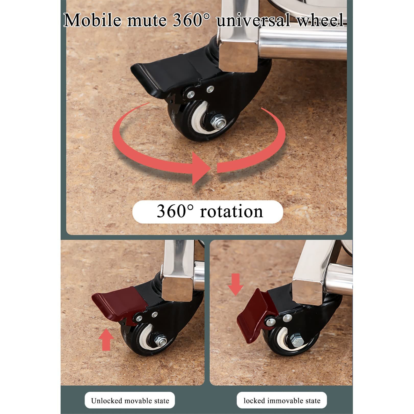 Camions à Main Mobiles Support Mobile pour Balai et vadrouille Mettre des vadrouilles humides, étagère de Balai pour vadrouille sur Pied Amovible Support de Rangement d'outils en Acier Inoxydable po