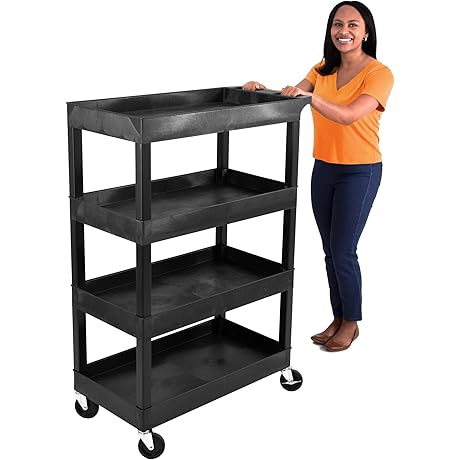 Stand Steady Rolling Utility Cart | 3-Shelf, 4 Caster, 300lb Capacity