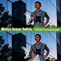 Vista 4 de Running Lights for Runners, Reflective Vest with 3-Mode Motion Sensor Lights 45° Adjustable Tilt, 360° Reflective Running Vest with Storage Pocket