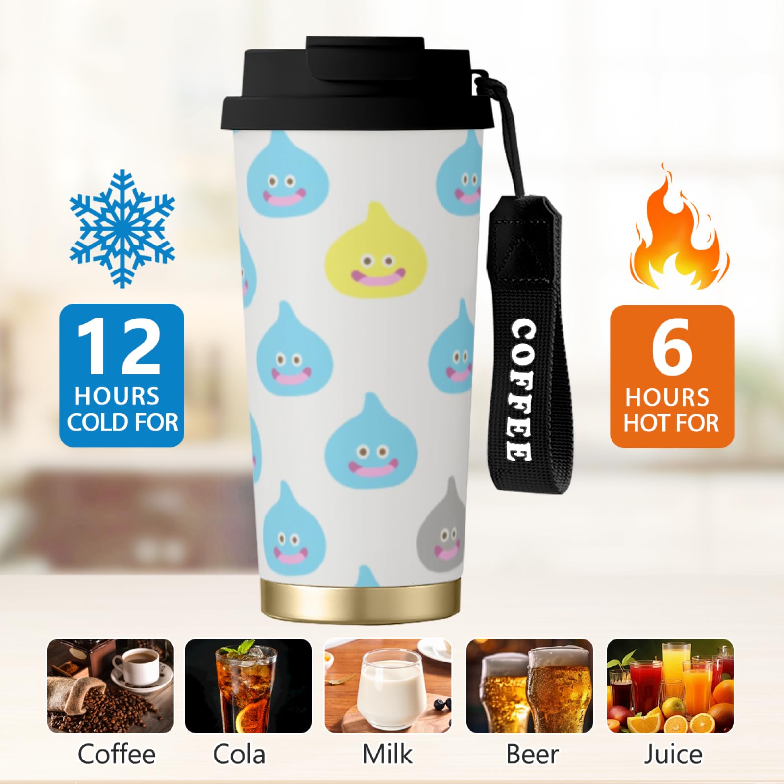 Amazon.co.jp: コーヒーカップ ドラクエ スライム 水筒 魔法瓶 保温