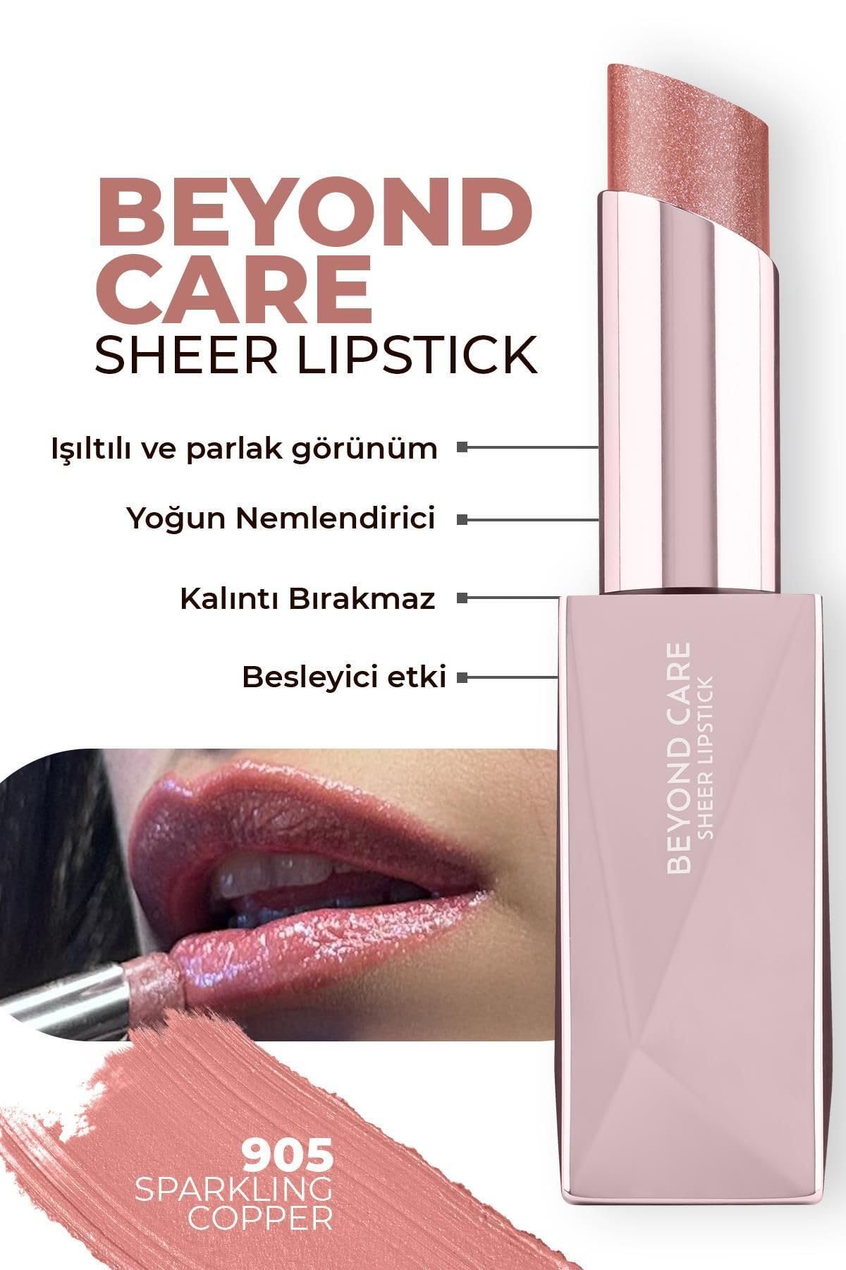 ALIX AVIEN Beyond Care Sheer Lipstick 905 - Sparkling Copper - Yoğun Nemlendirici Besleyici Etki - Parlak Ruj
