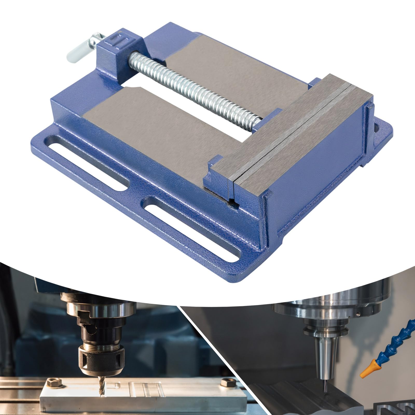 Taladro de 6 pulgadas, 145 mm, tornillo de banco, fresadora, herramienta de mantenimiento, tornillo de banco para taladro de mesa, taladro de soporte, rango de rotación de 360° del mango