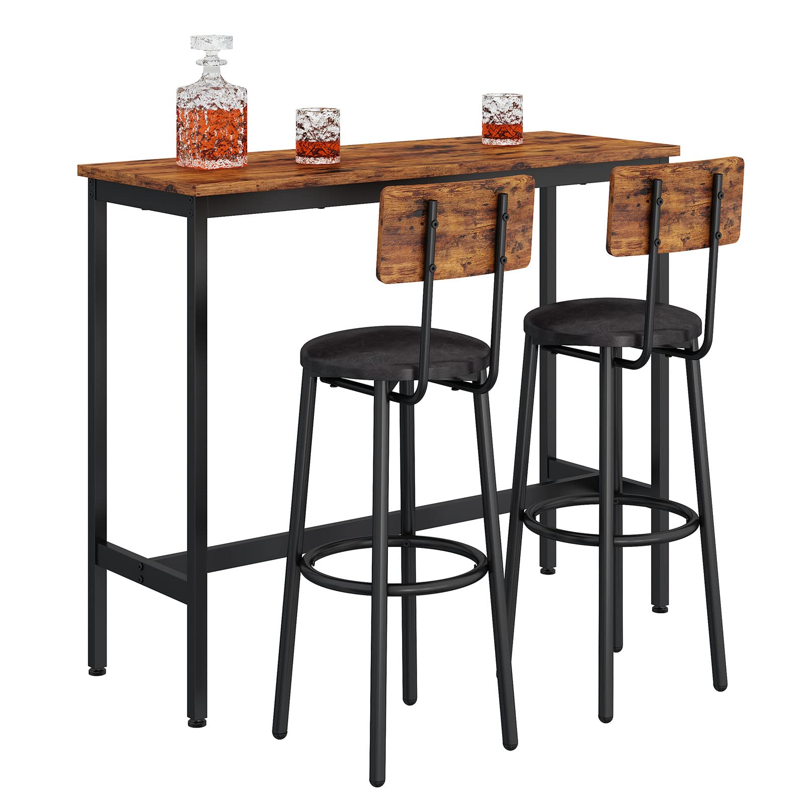 Amazon.co.jp: GNIXUU バーテーブルセット バーテーブルと椅子セット 3